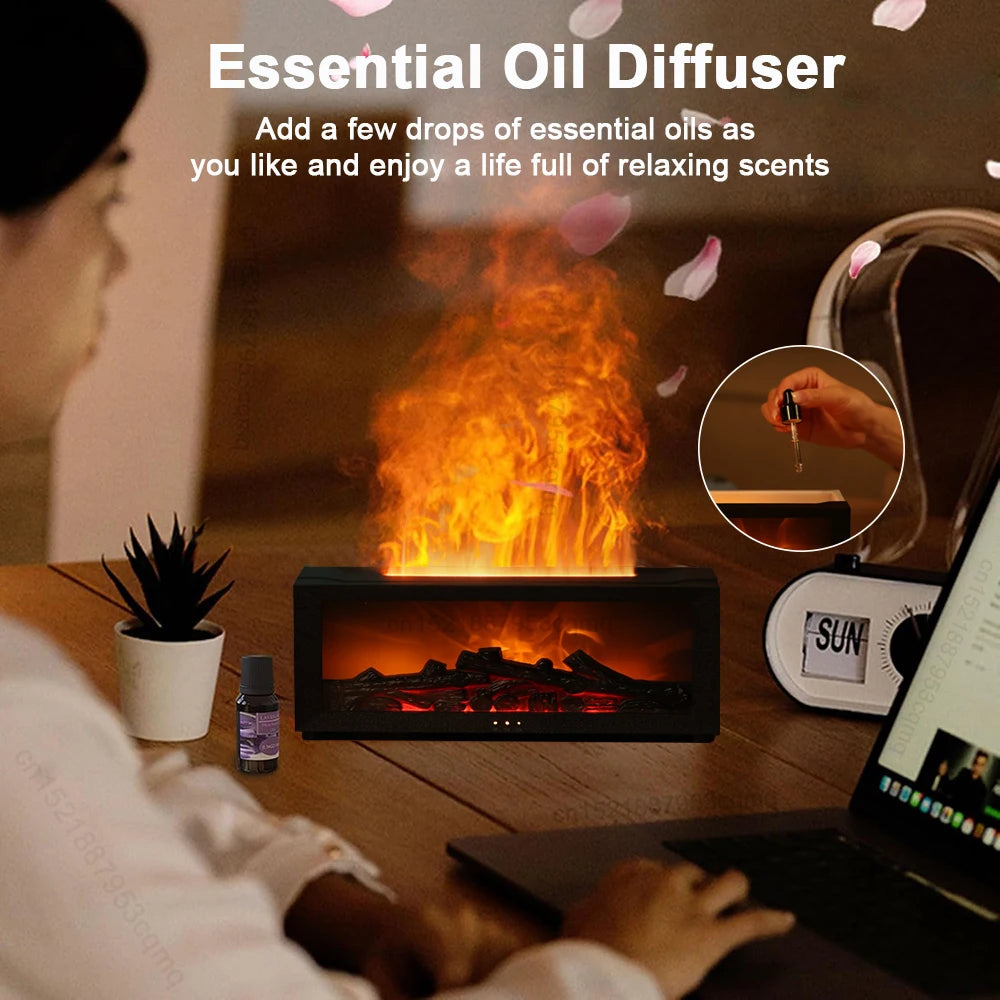 Humidificador de Aire con Llama LED y Aceites Esenciales – Ambiente Relajante en Tu Hogar