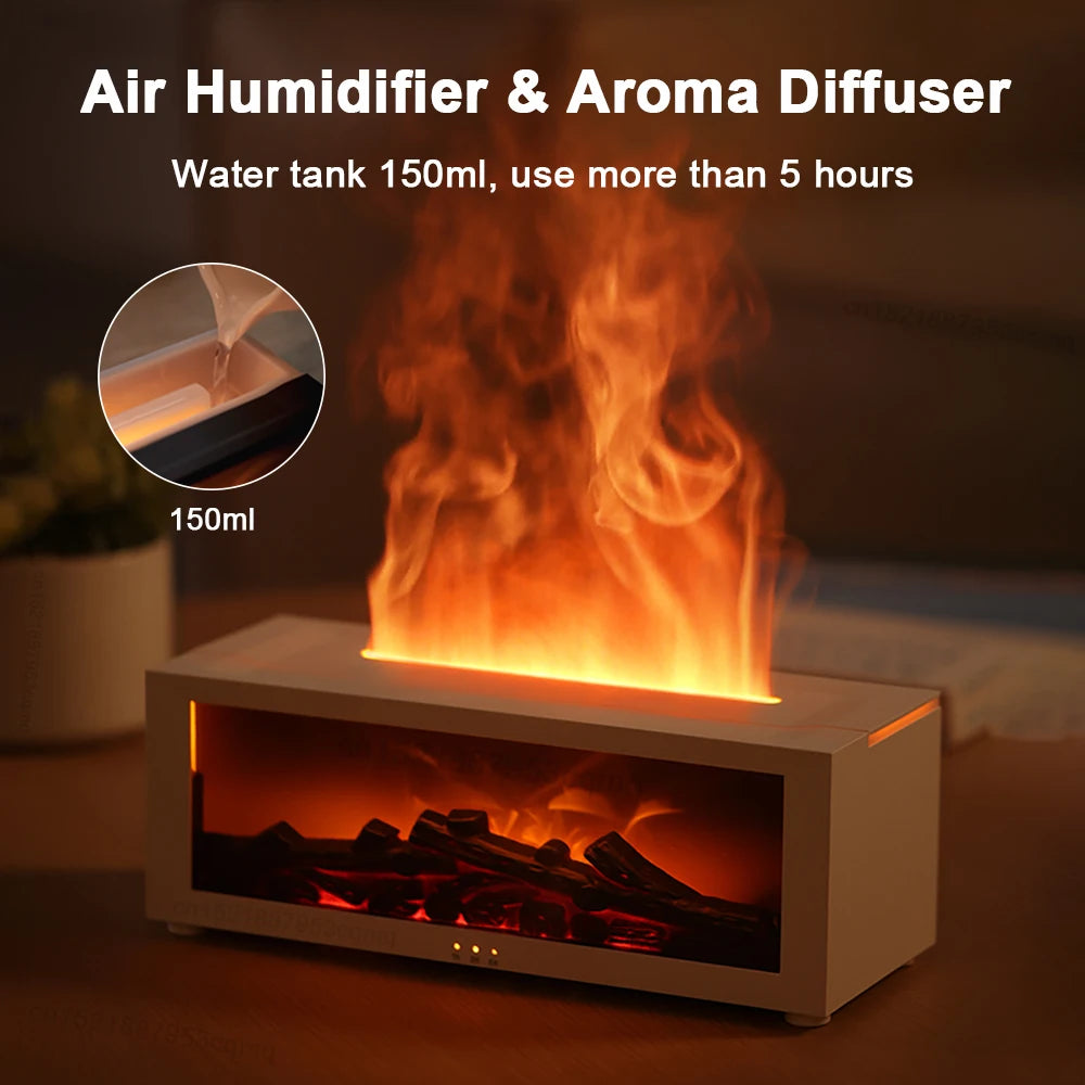 Humidificador de Aire con Llama LED y Aceites Esenciales – Ambiente Relajante en Tu Hogar